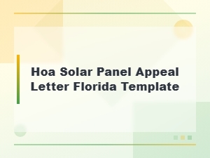 Florida Hoa Solar Panel Appeal Letter Template