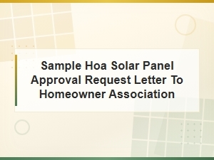 How to Write an Hoa Solar Panel Approval Request Letter