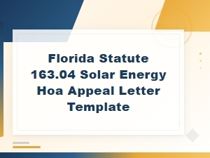 Florida 163.04 Solar Hoa Appeal Letter Template
