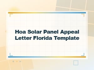 Florida Hoa Solar Panel Appeal Letter Template
