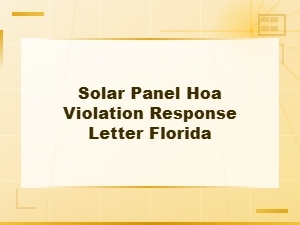 Florida Hoa Solar Panel Violation Response Letter Template